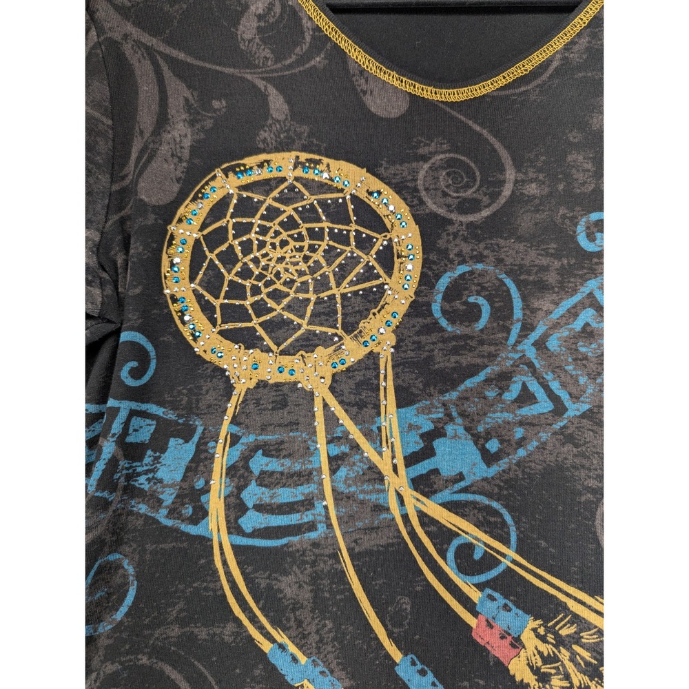 Cactus Bay Apparel Womens Long Sleeve‎ Dreamcatcher Graphic T Shirt XL Black - Picture 8 of 9